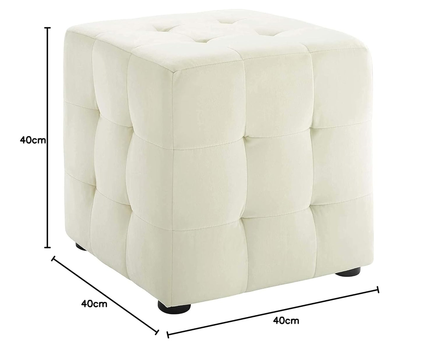 Ottoman Stool for Living Room – Cushioned Square Pouffe