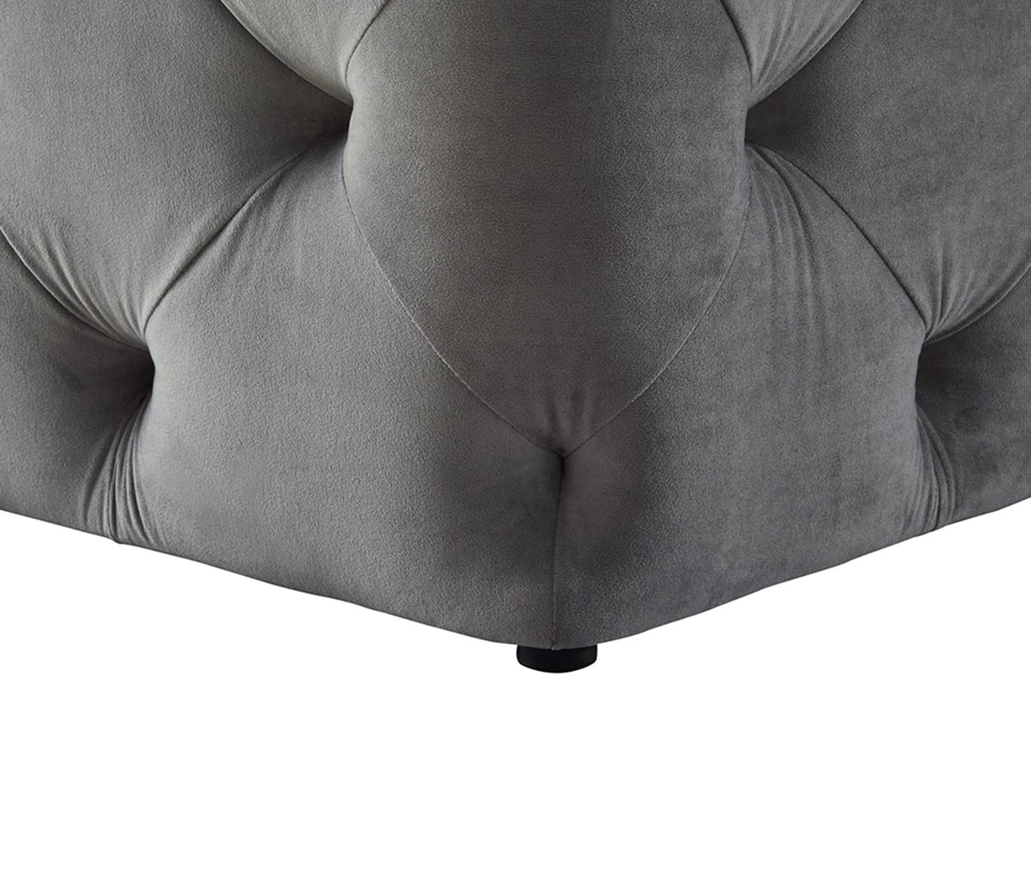 βͺ HomeClave Luxury Tufted Velvet Cube Ottoman Pouffe β Gray Footstool & Accent Seat πβ¨