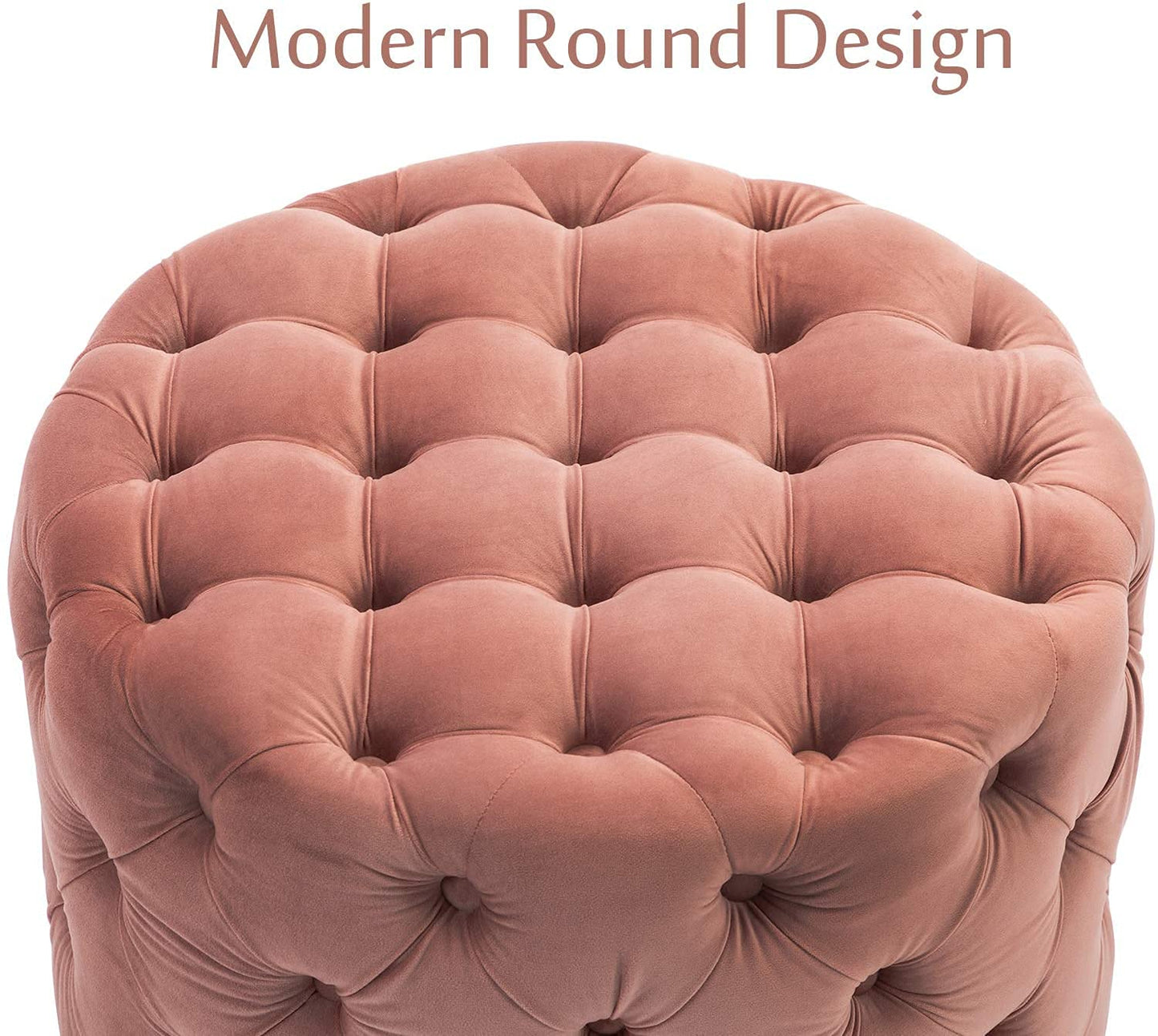 π HomeClave Round Tufted Velvet Ottoman β Pink Plush Footstool & Accent Coffee Table for Living Room β¨