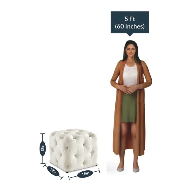 π€ HomeClave Tufted Velvet Cube Ottoman Pouffe β Elegant White Accent Seat & Footrest β¨