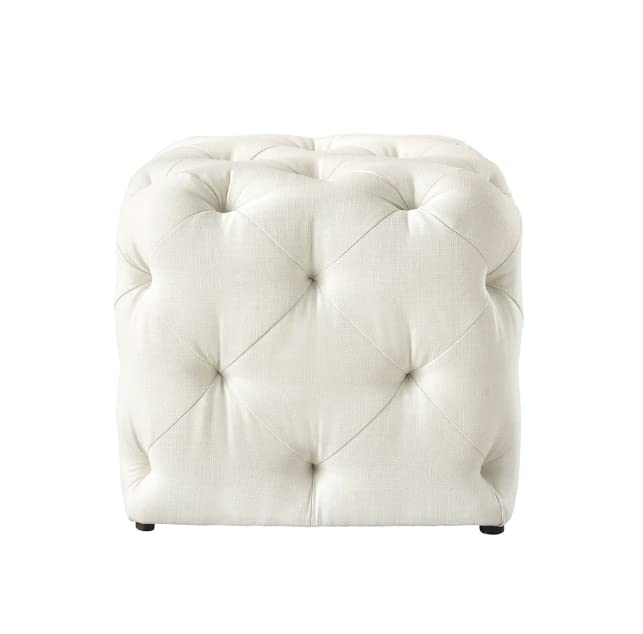 π€ HomeClave Tufted Velvet Cube Ottoman Pouffe β Elegant White Accent Seat & Footrest β¨