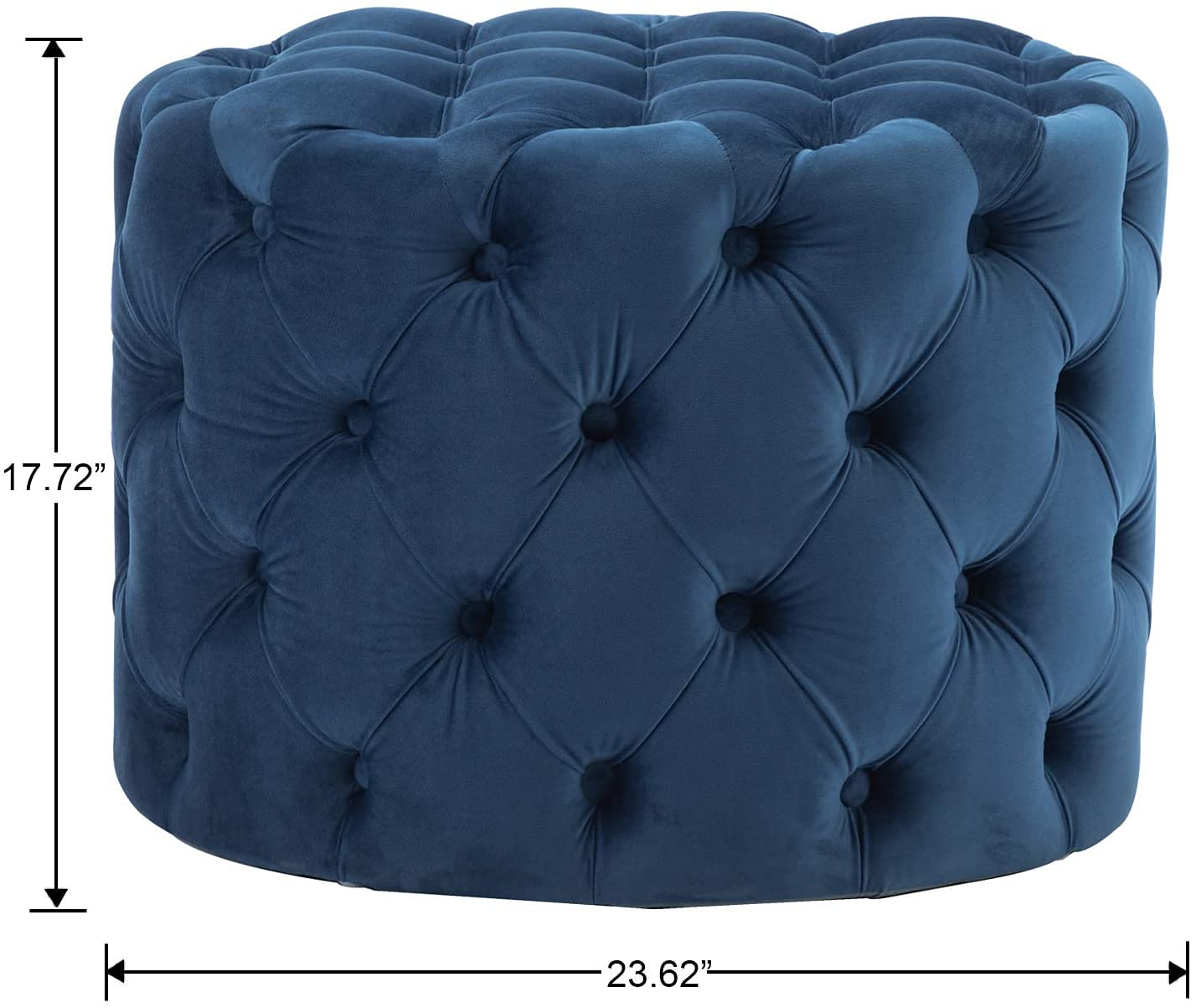 💙 HomeClave Round Tufted Velvet Ottoman – Navy Blue Plush Footstool & Accent Coffee Table for Living Room ✨