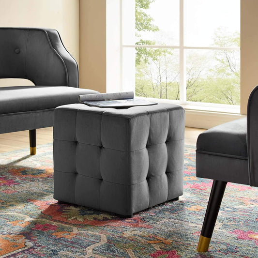 Ottoman Stool for Living Room – Cushioned Square Pouffe