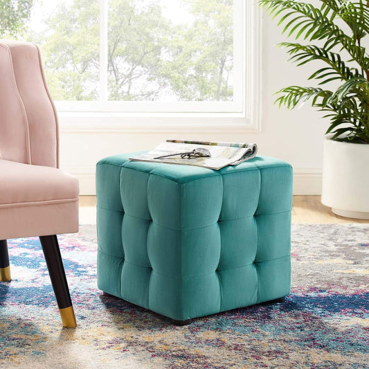 Ottoman Stool for Living Room – Cushioned Square Pouffe