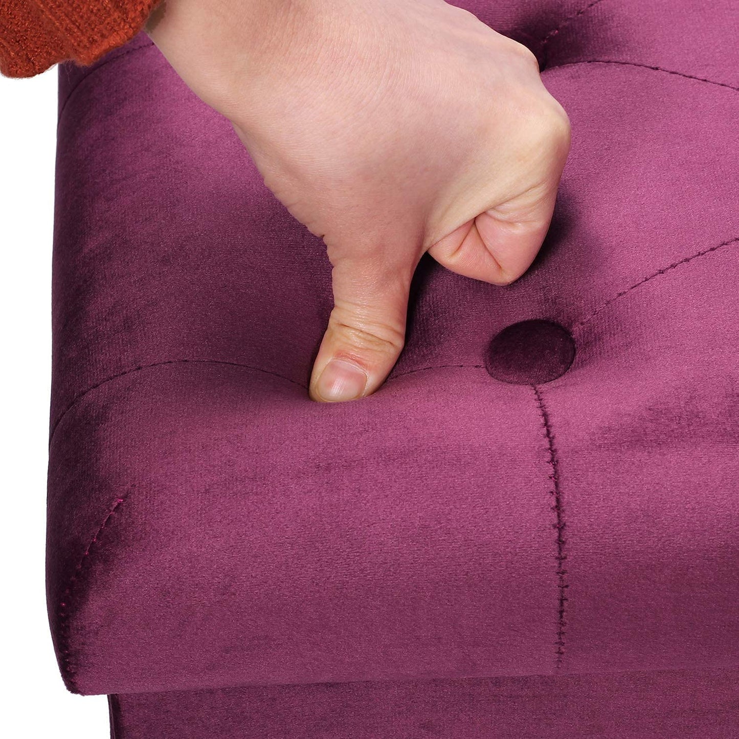 💜 HomeClave Tufted Velvet Storage Ottoman Bench – Magenta Foldable Footrest & Organizer with Lift-Top 🛋
